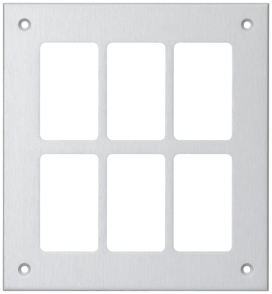 Plaque de montage Hager FLF 3/5 2×3 aluminium anodisé