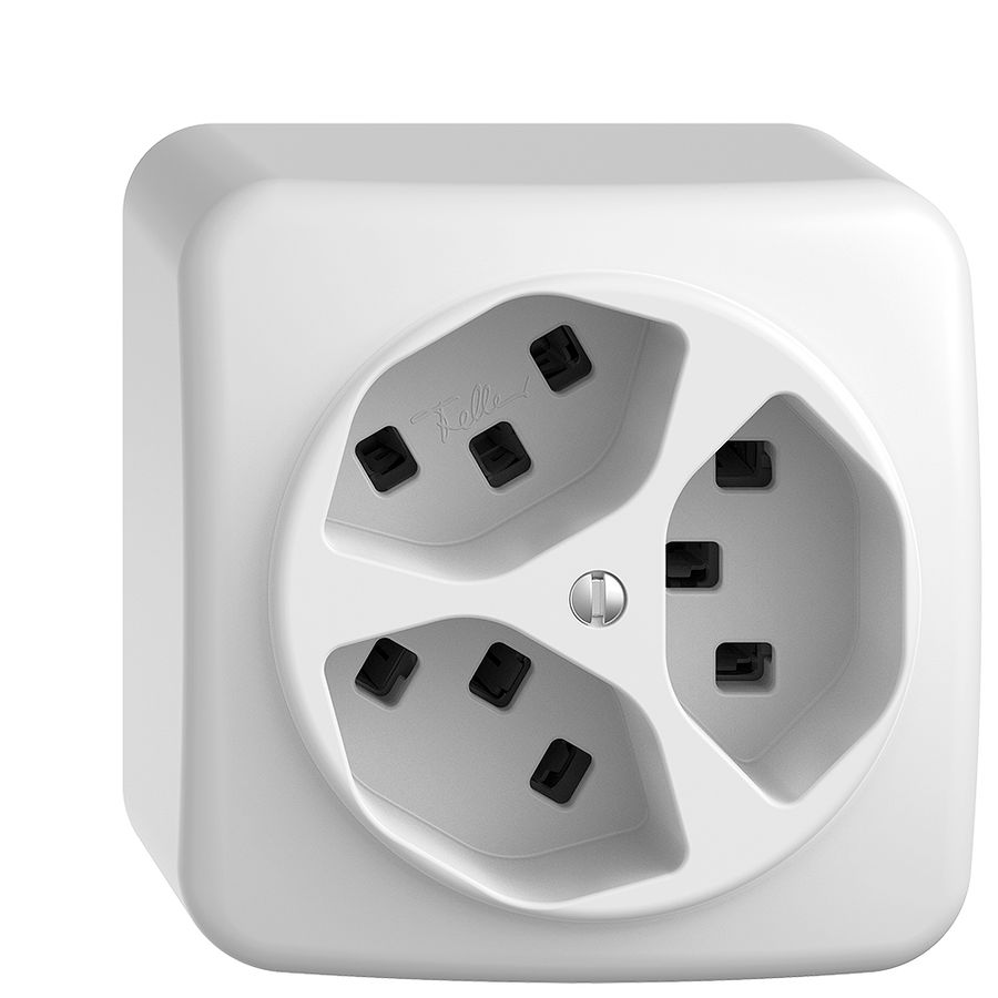 Presa AP 3×T23 STANDARDdue bianco