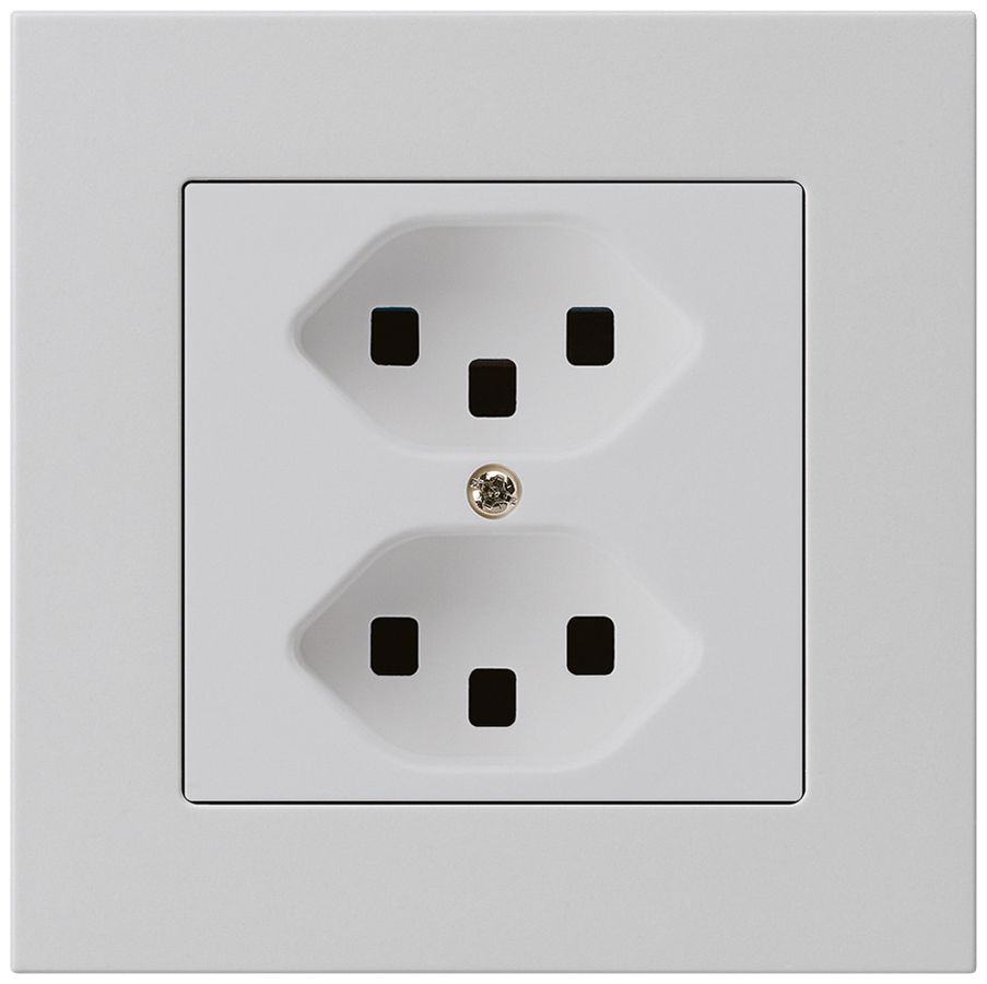 UP-Steckdose kallysto.pro 2×T23 hellgrau mit Steckklemmen