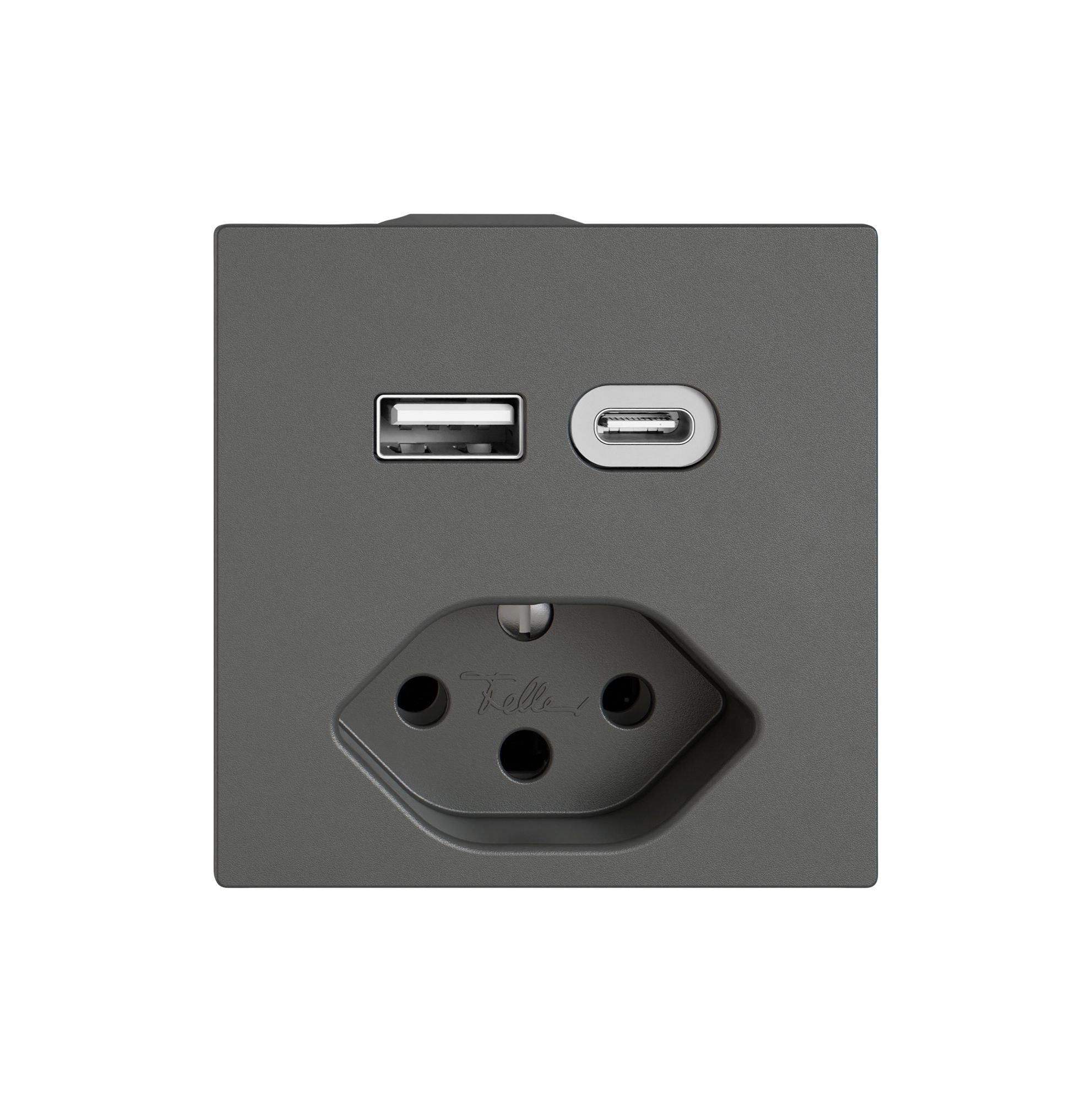 Prise de charge USB EDIZIO.liv SNAPFIX® USB A+C/T13 3A 230VAC grf