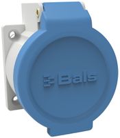 EB-Steckdose Bals QuickConnect Typ 13 3P 10A 230V blau IP55 vernickelt