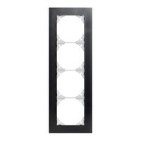 Telaio di copertura EDIZIOdue prestige 4×1 oro nero lucidato