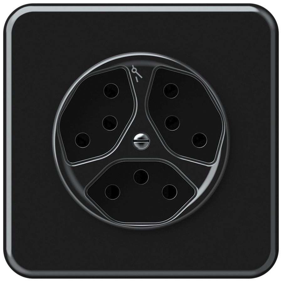 UP-Steckdose origin 3×Typ 13 1×S 10A 230V 92×92mm schwarz