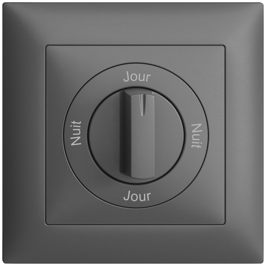 Frontset Nuit-Jour-Nuit-Jour EDIZIOdue 88×88mm dunkelgrau