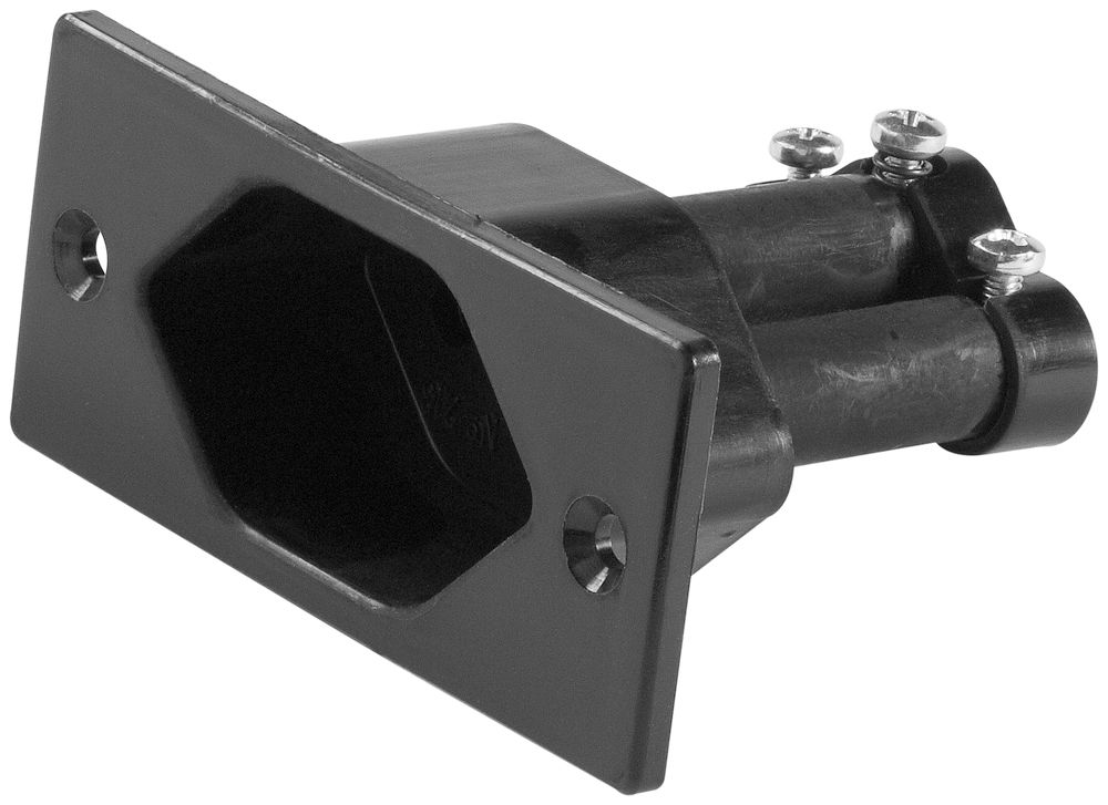 EB-Steckdose 1×T13, schwarz, 63×28 LNPE 250V 10A mit Schraubklemmen