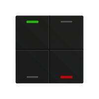 EB-Taster KNX RGBW MDT BE-TAL600416.01 4T/4B schwarz matt "neutral"