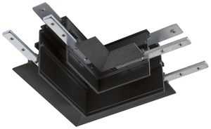 L-Verbinder SLV 48V TRACK Aluminium 95×95×46.9mm tief links schwarz