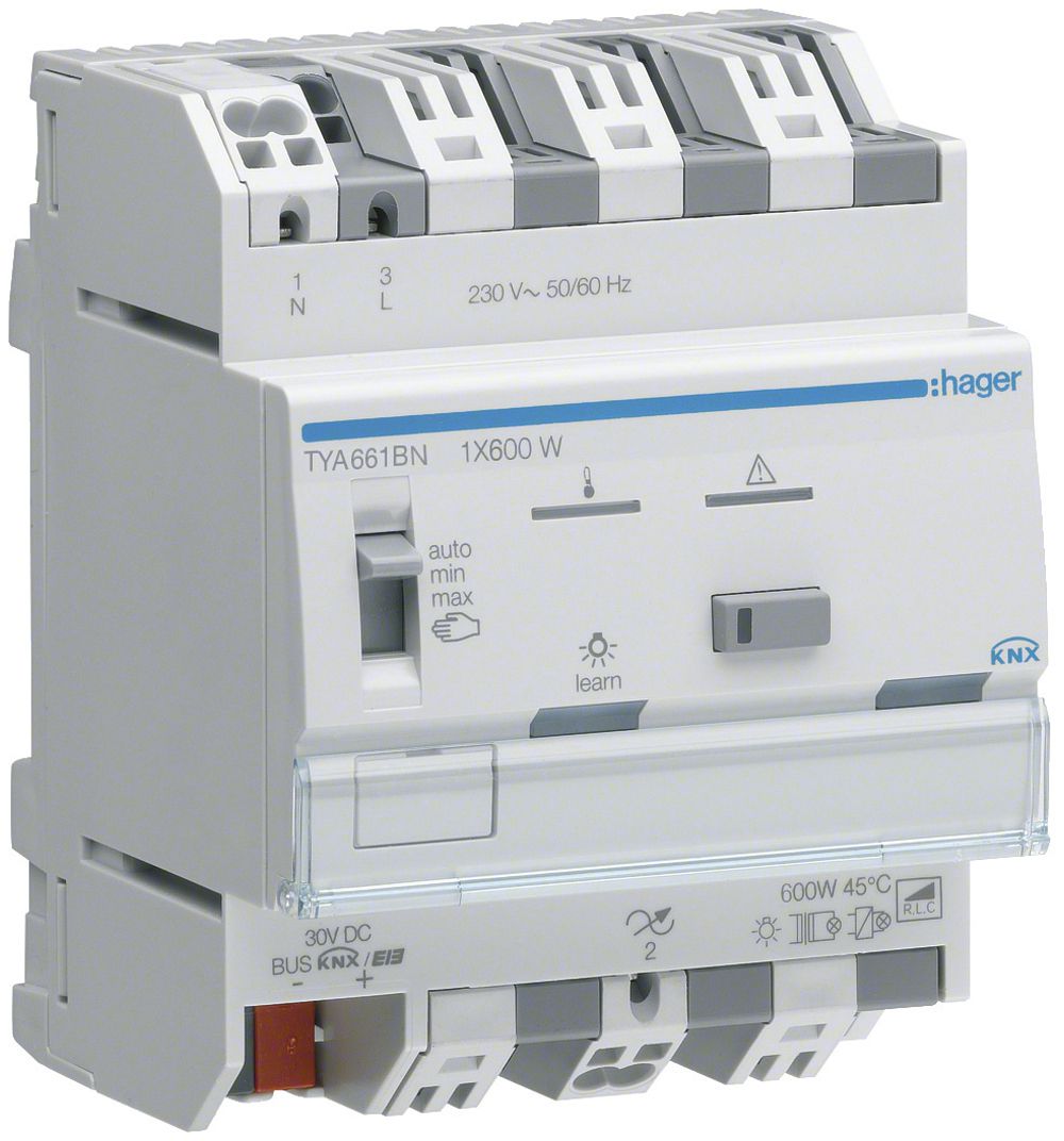 REG-Dimmaktor Hager TYA661BN KNX system 1×600W 4TE