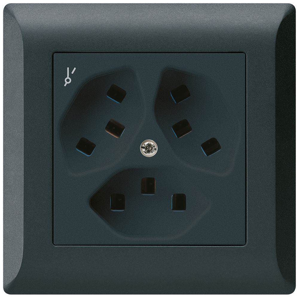 Presa INC Hager kallysto.line 3×T23 1×S C nero