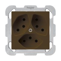 Presa INC kallysto 3×T13 marrone con piastra di fissaggio