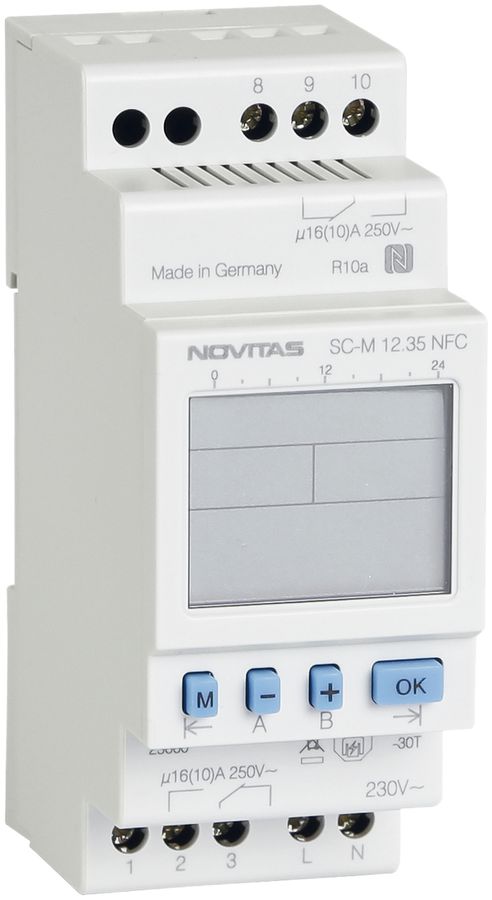 Timer settimanale AMD NOVITAS SC-M 12.35 NFC, 230V 2-canale