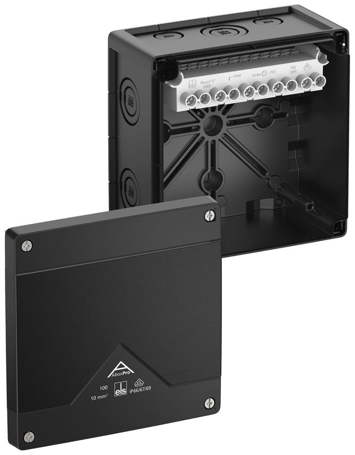 Boîte de dérivation AP Spelsberg Abox Pro 100-10²/sw 152×152×85mm IP69 no