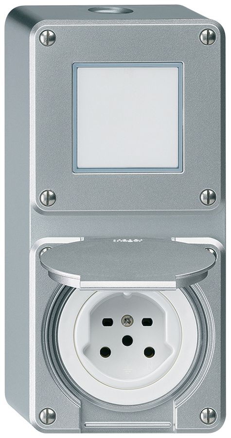 Combi AP 2×1 HA robusto schema 3/tipo 15 morsetti a innesto coperchio alluminio