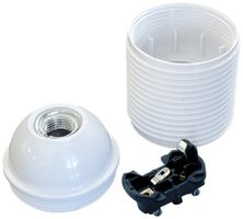 Fassung Elektrogros E27 Thermoplast Aussengewinde Ø40×55mm weiss