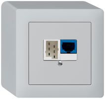 Boîte DSL AP 1×RJ45/1×T+T gris clair