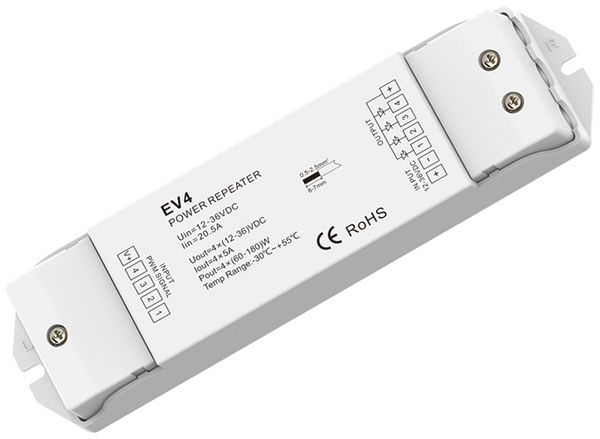 Amplificateur LED DOTLUX EV4 IP20 720W 12…36V 4×5A