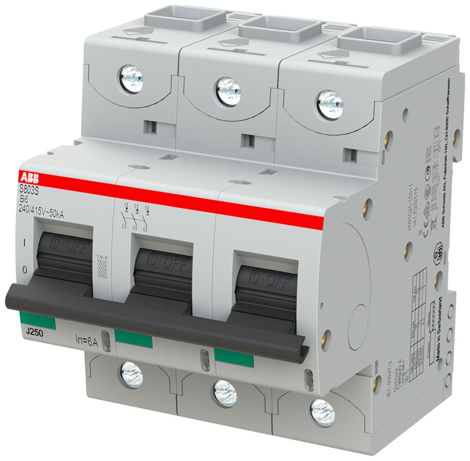 Disgiuntore ABB S803S-B6 3P 400V B-6A 50kA 4.5UM