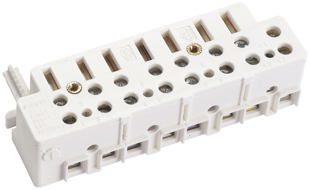 Borne à fiche pour compteur Hager 63A section de câble 2.5…25mm²