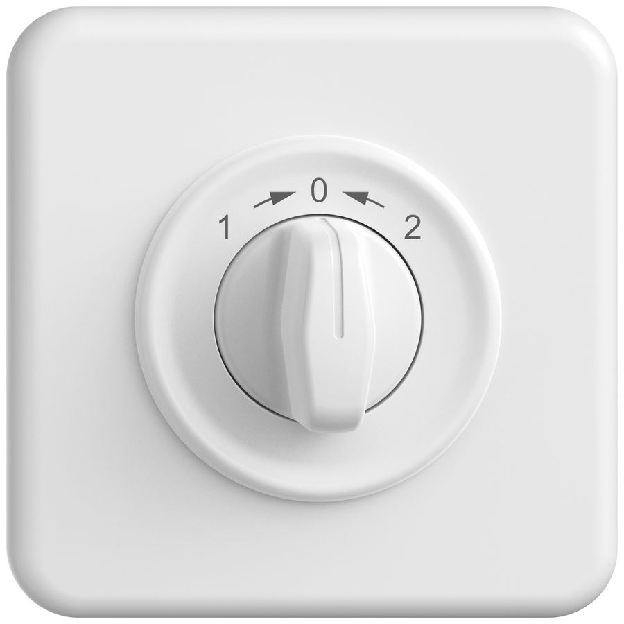 UP-Schwenktaster STANDARDdue SNAPFIX® 1->0<-2/1P mit Drehgriff ws