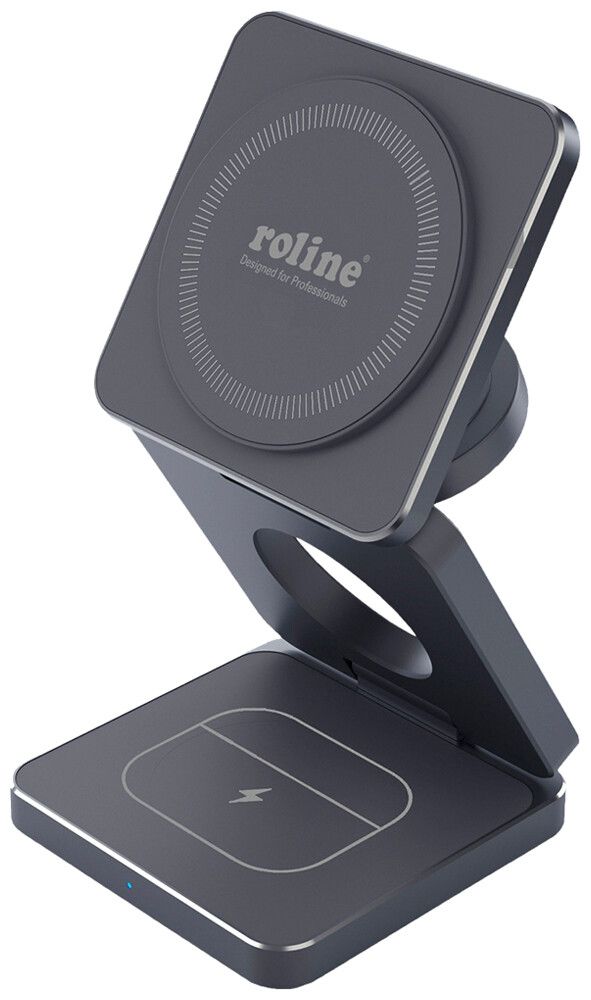 Ladestation ROLINE für Samsung Qi Wireless Charging/MagSafe 15W grau