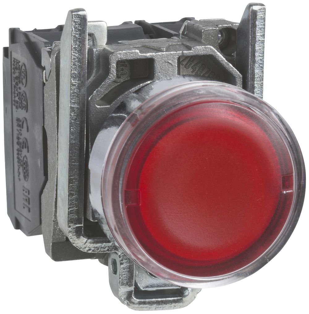 EB-Leuchttaster Harmony XB4 1 Taste 240VAC rot Ø22.5mm 1NO 1NC IP66