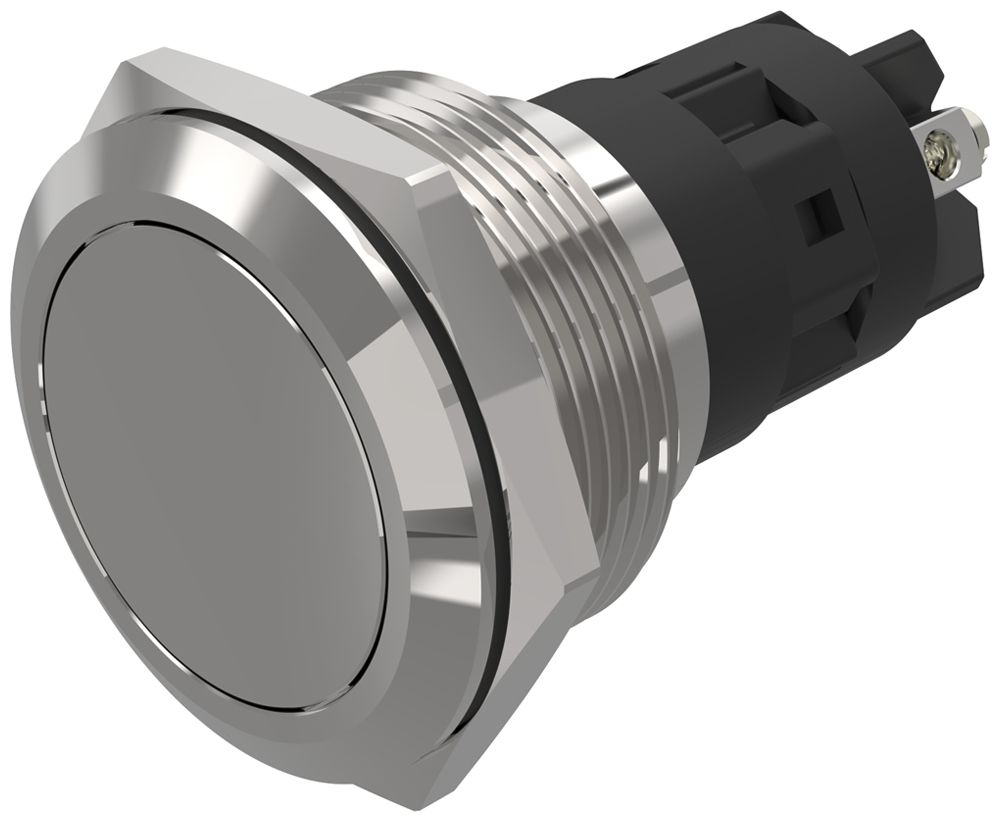 Drucktaster EAO 82 1COM Schraubanschluss flach Ø22mm tastend Edelstahl