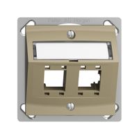 Kit montaggio INC EDIZIOdue, con cappa di uscita obliqua, per 2×RJ45, sand
