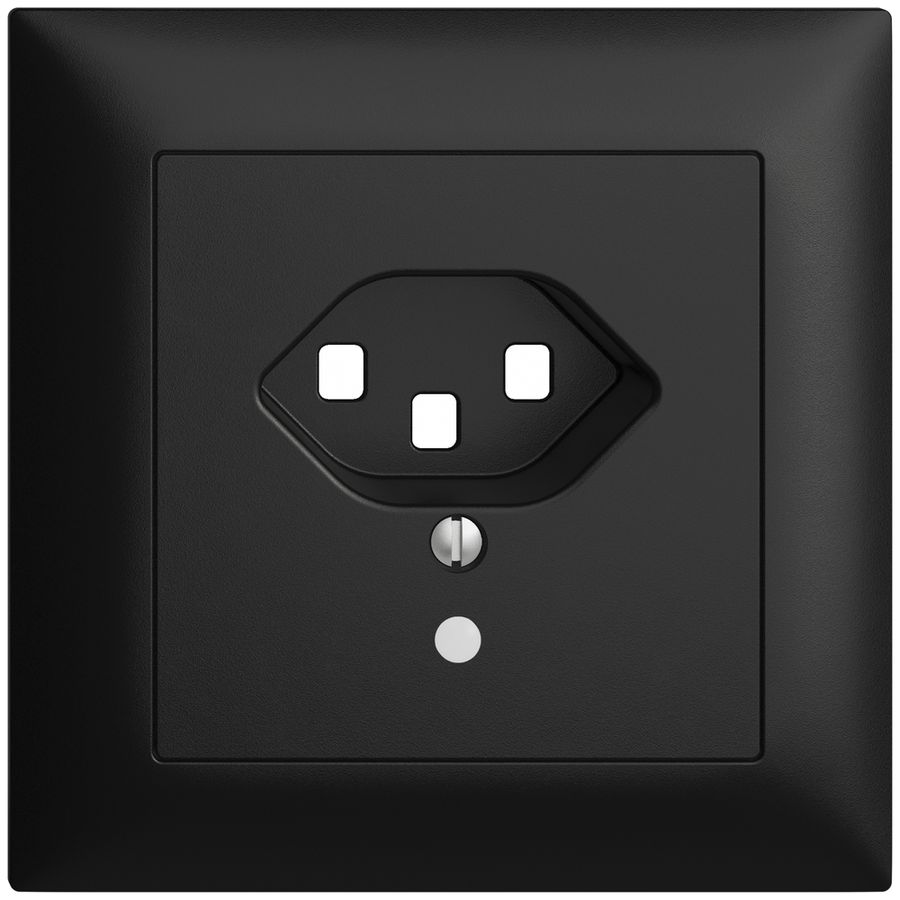 UP-Frontset EDIZIOdue T23 schwarz 88×88mm mit Linse