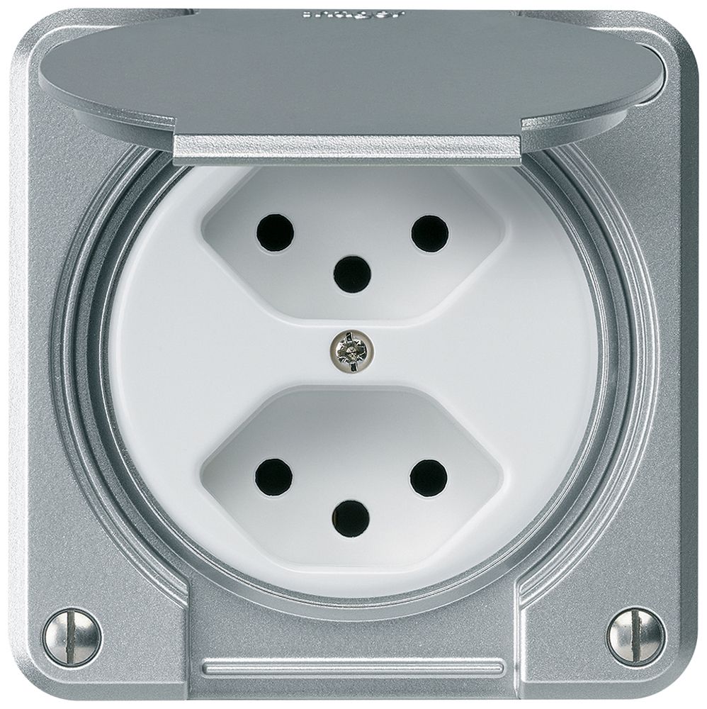 Prise ENC robusto 2×type 13 aluminium pour combinaison