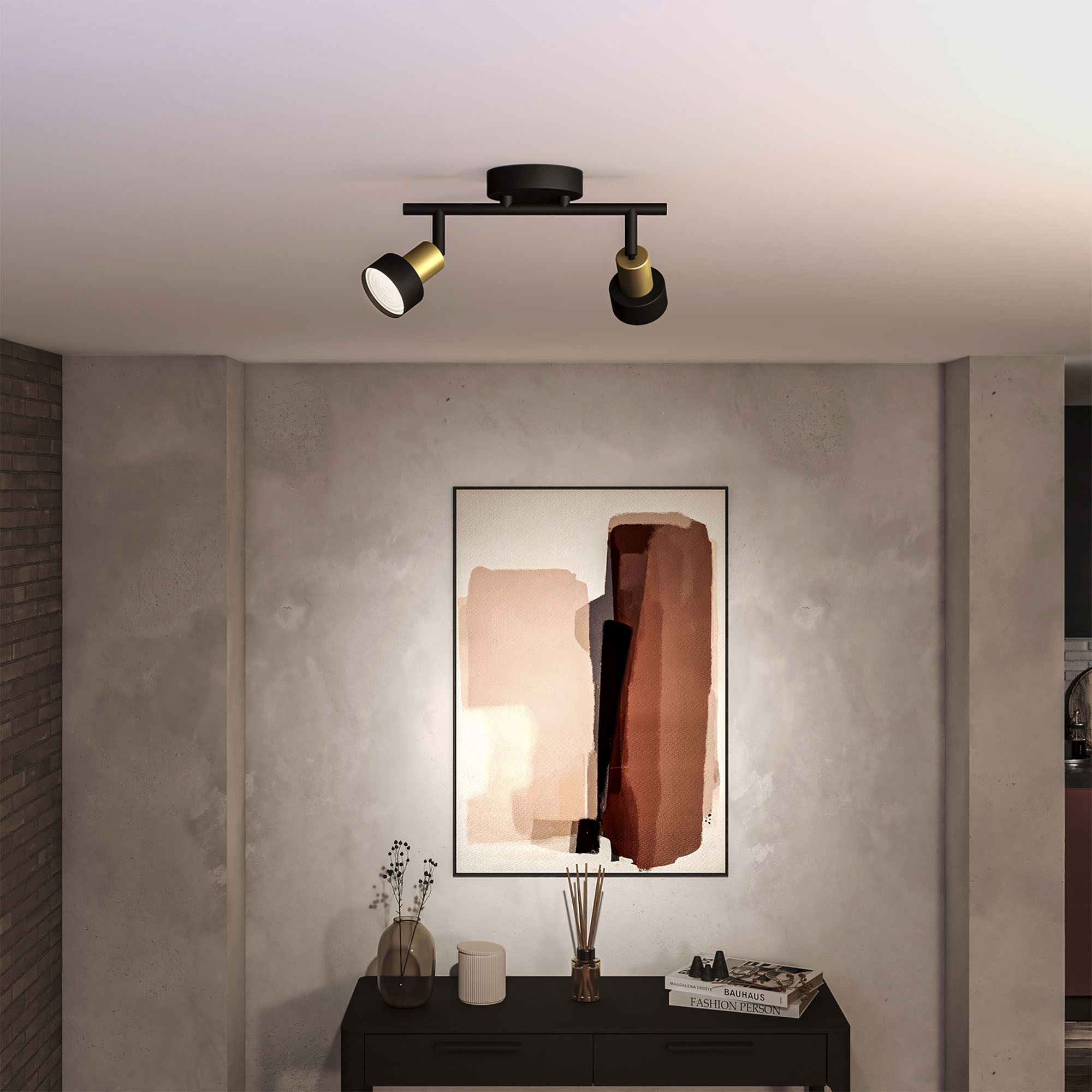 Spot Philips Conduit GU10 2×5W 274×134mm nero/ottone