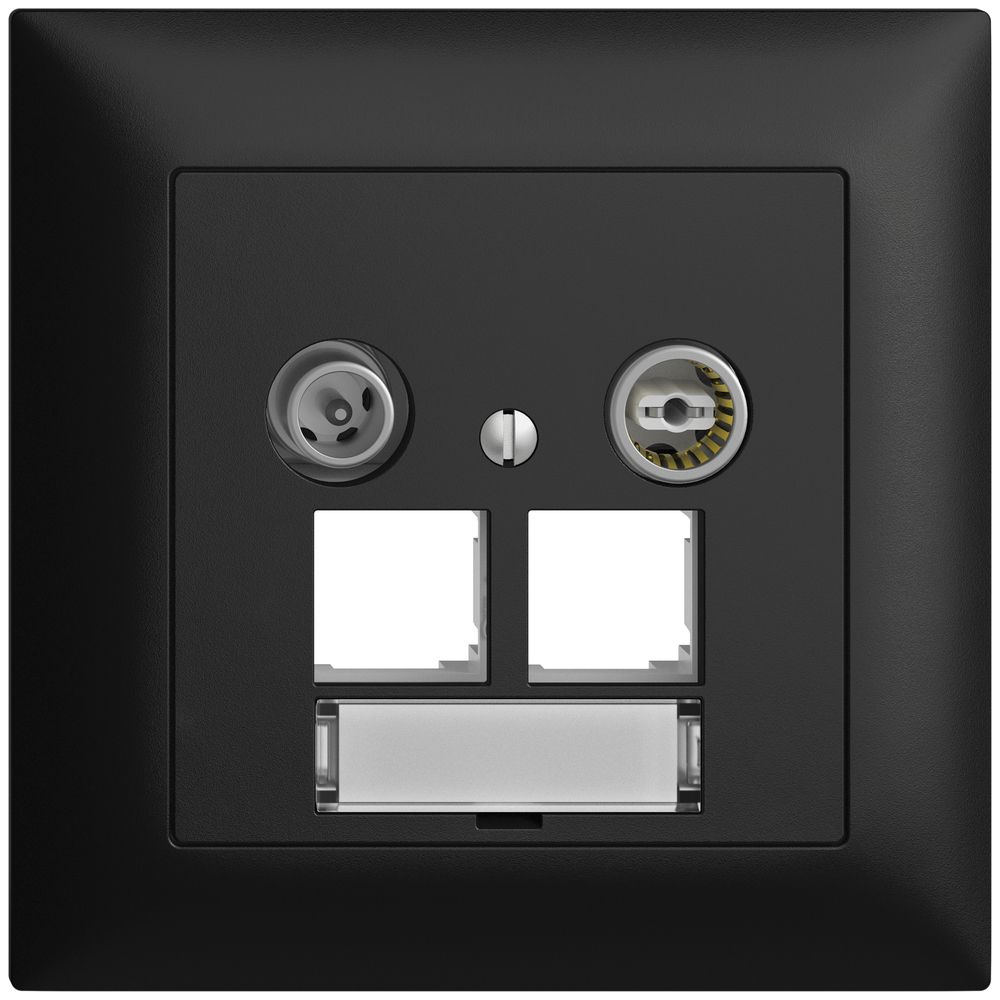 Presa multimedia ENC EDIZIOdue FMI EASYNET 19dB, p.2×RJ45 S-One, nero