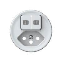 Frontset origin kombination Doppelknopf 2×beleuchtet + T13 60×60mm ws