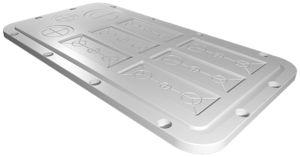 Plaque passe-câbles Rittal AX, estampage métrique, 401×221mm, mat.synthétique