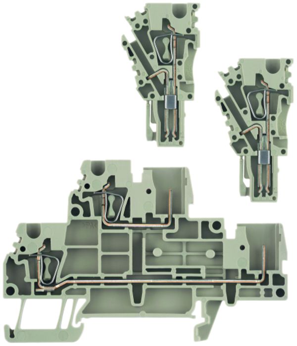 Borne multi-étage Weidmüller ZDT 2.5/2 connexion à ressort 2.5mm² 2 étages beige
