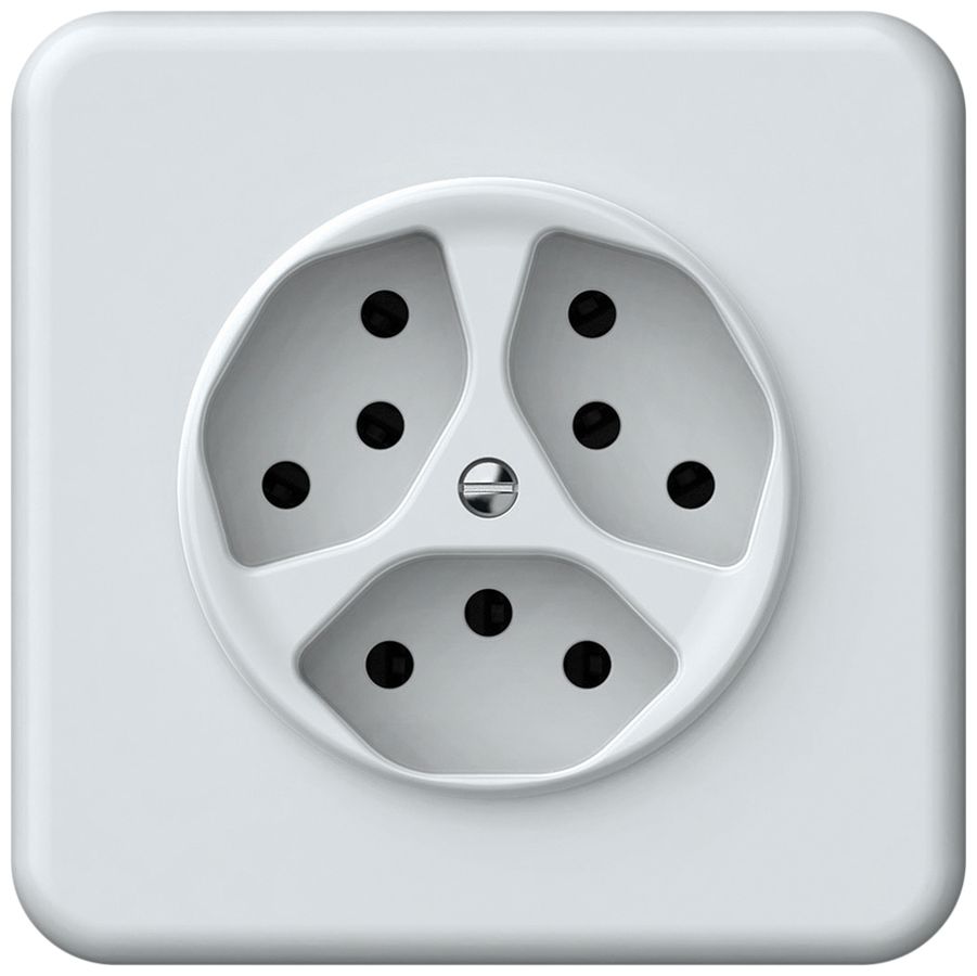 UP-Steckdose origin 3×Typ 13 10A 230V 92×92mm weiss