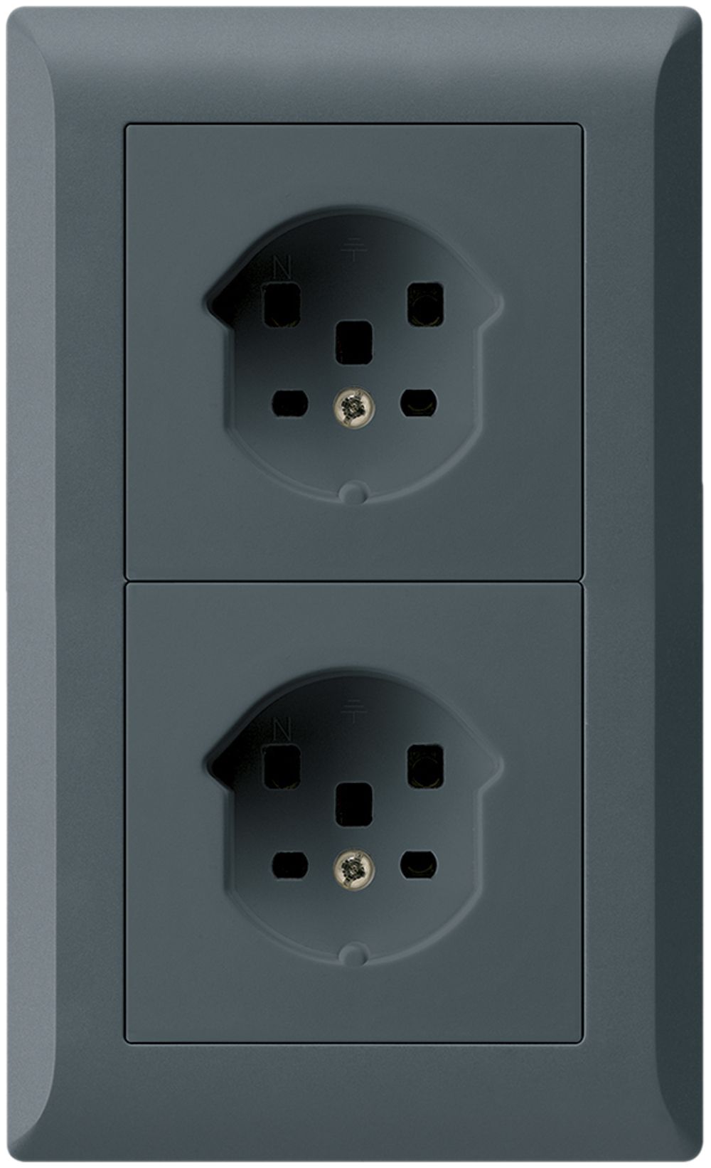 UP-Kombi 2×1 HA kallysto.line 2×Typ 25 mit Steckklemmen anthrazit