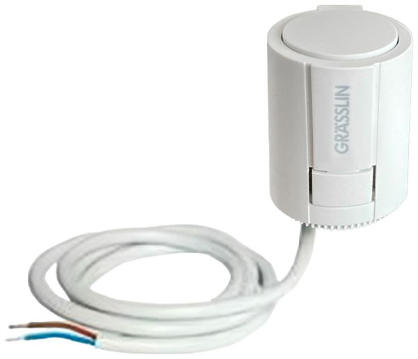 Stellantrieb Grässlin thermio valve 230VAC 50Hz NC 180s IP54 inkl. Ventiladapter
