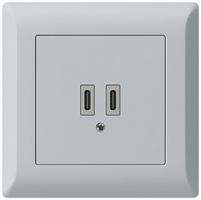 Prise de charge USB ENC Hager kallysto.line C-C 20W 5V 92×92mm gris