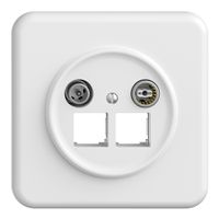 Prise multimédia ENC Sdue QMI EASYNET 11dB, p.2×RJ45 S-One, blanc