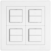 UP-Kombination EDIZIO.liv SNAPFIX® 2×2 156×156mm 4×Storenschalter 1-Kanal weiss