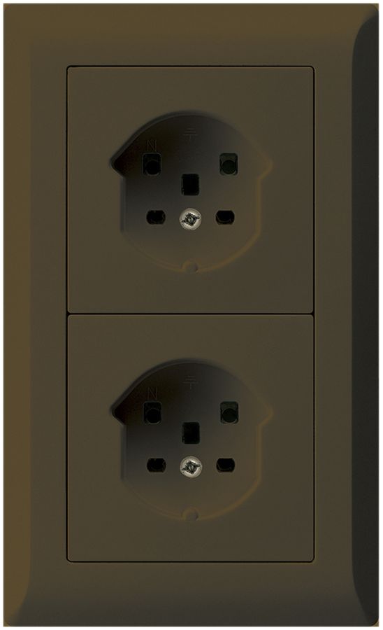 Combi ENC 2×1 HA kallysto.line 2×type 25 avec bornes enfichables brun