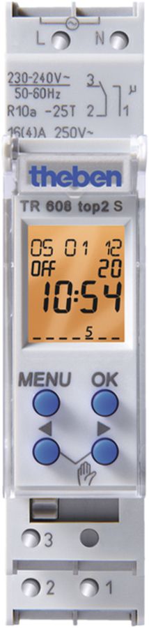 REG-Schaltuhr digital Theben TR 608 top2 S