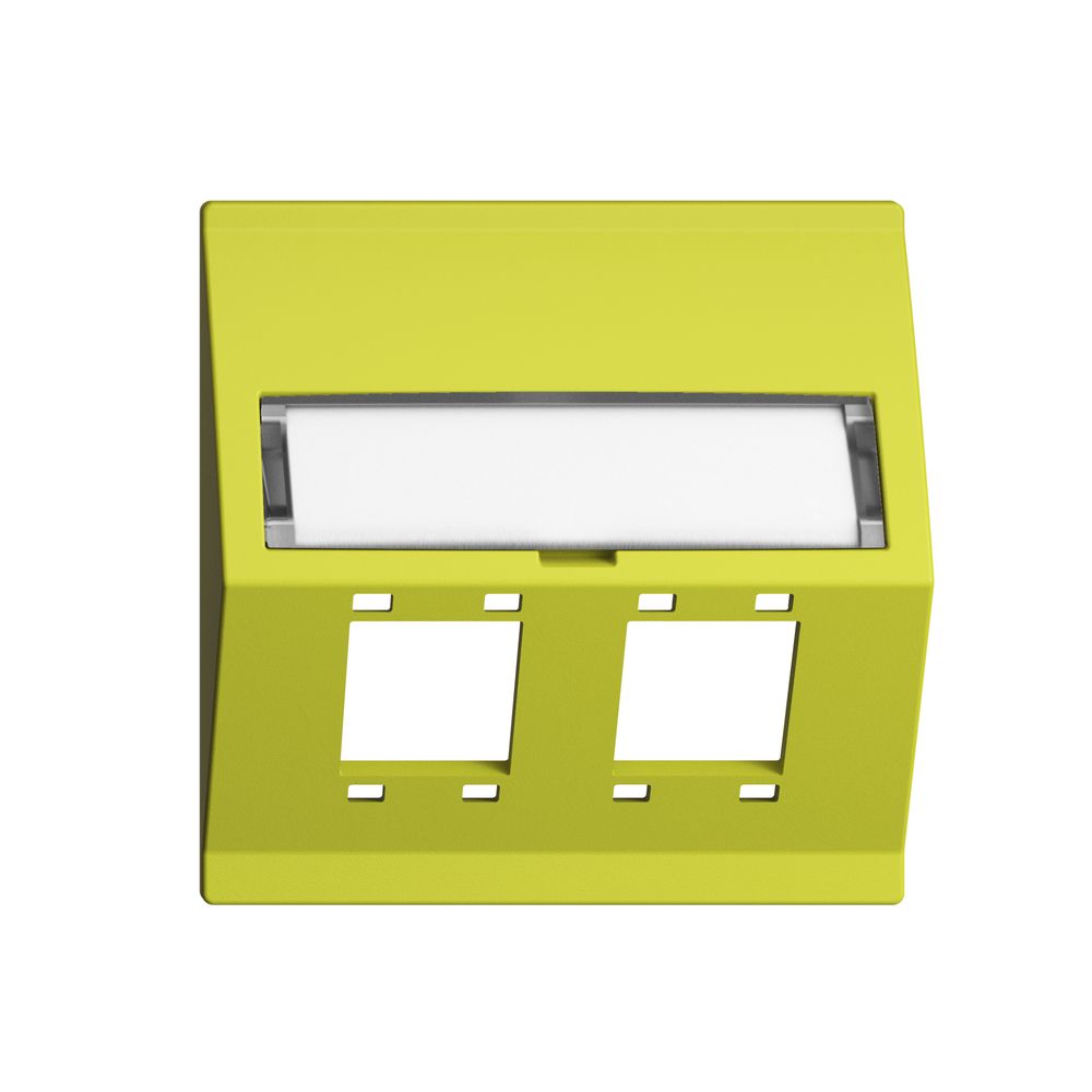 EB-Montageset EDIZIOdue F Schrägauslass 2×R&M Kat.5e/6/LC spezial, lemon