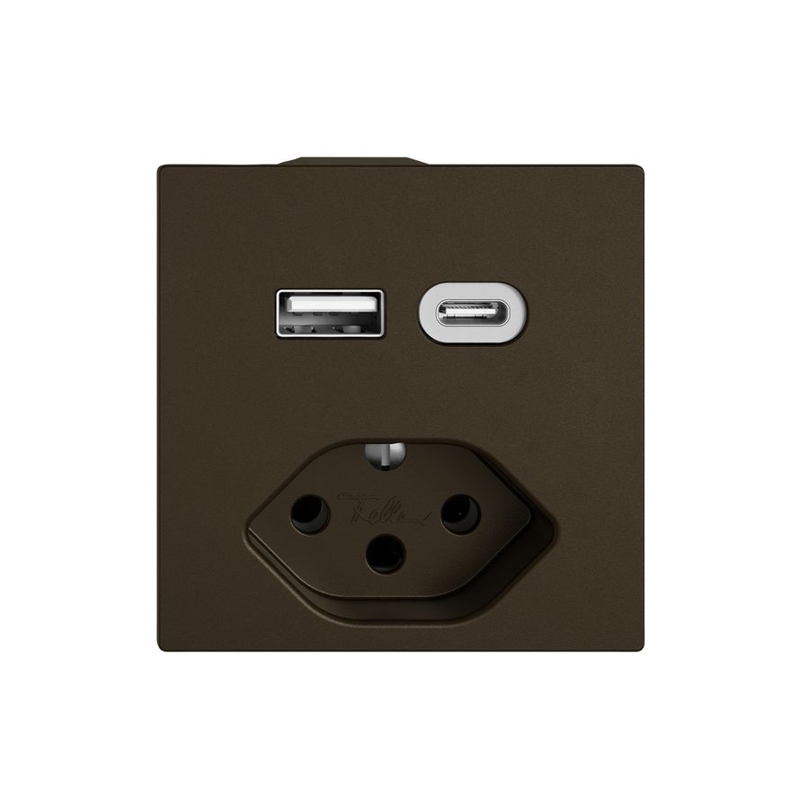 USB-Ladesteckdose EDIZIO.liv SNAPFIX® USB A+C/T13 3A 230VAC br