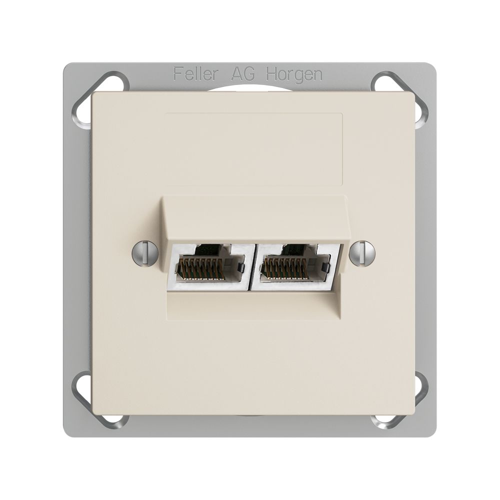 EB-Dose 2×RJ45/s 4P getr. EDIZIOdue crema, ITplus