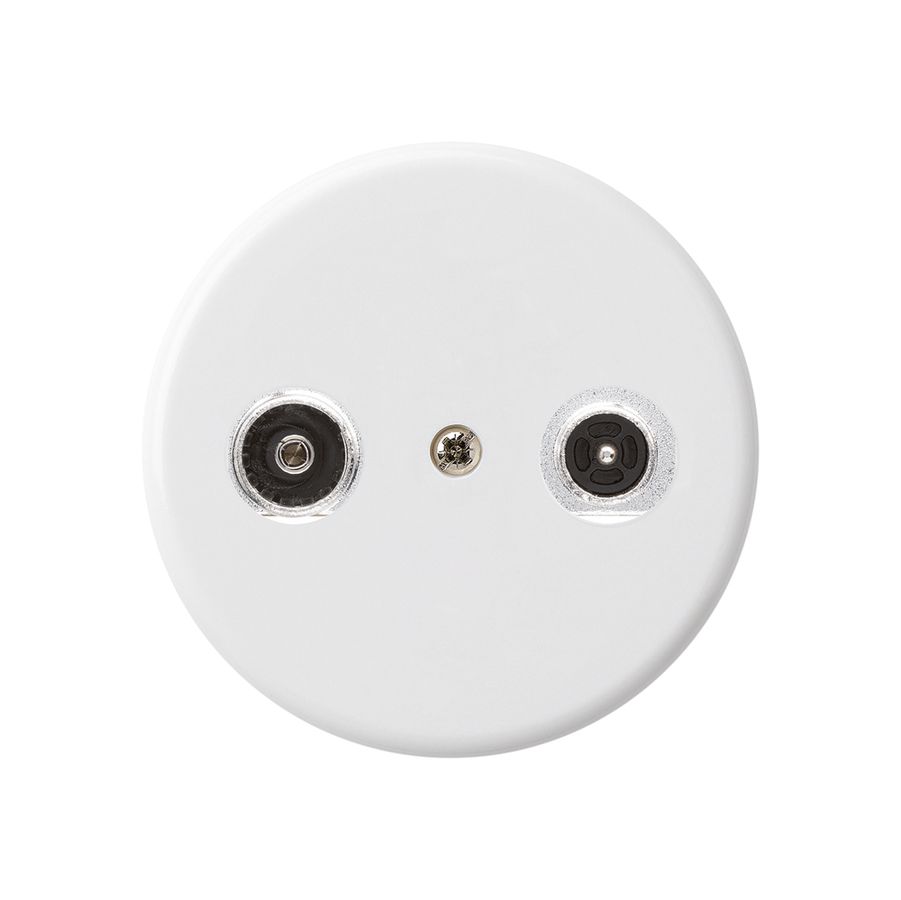 Prise d'antenne basico TV-R montage A 14dB 2GHz blanc