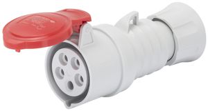 Prise mobile CEE GEWISS 32A IP44/54 4P 6h 415V bornes enfich. Ø71×176mm rouge