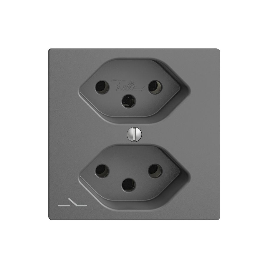 UP-Steckdose EDIZIOdue 2×T13 1×S dunkelgrau mit Shutter