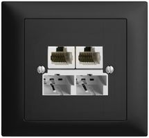 EB-Dose SOHO 2×TT/2×RJ45/u schwarz getr.ITplus EDIZIOdue