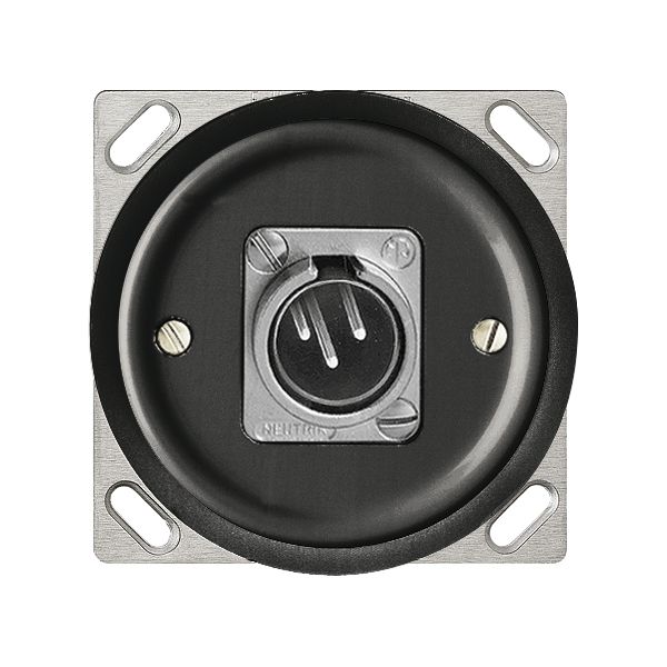 Prise INC XLR 3P noir avec douille 3P